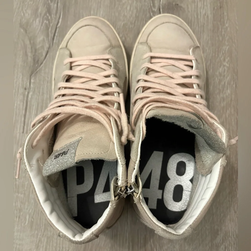 P448 | Women's Size 39/8.5-9 High Top Skate Sneakers‎ in Crystal